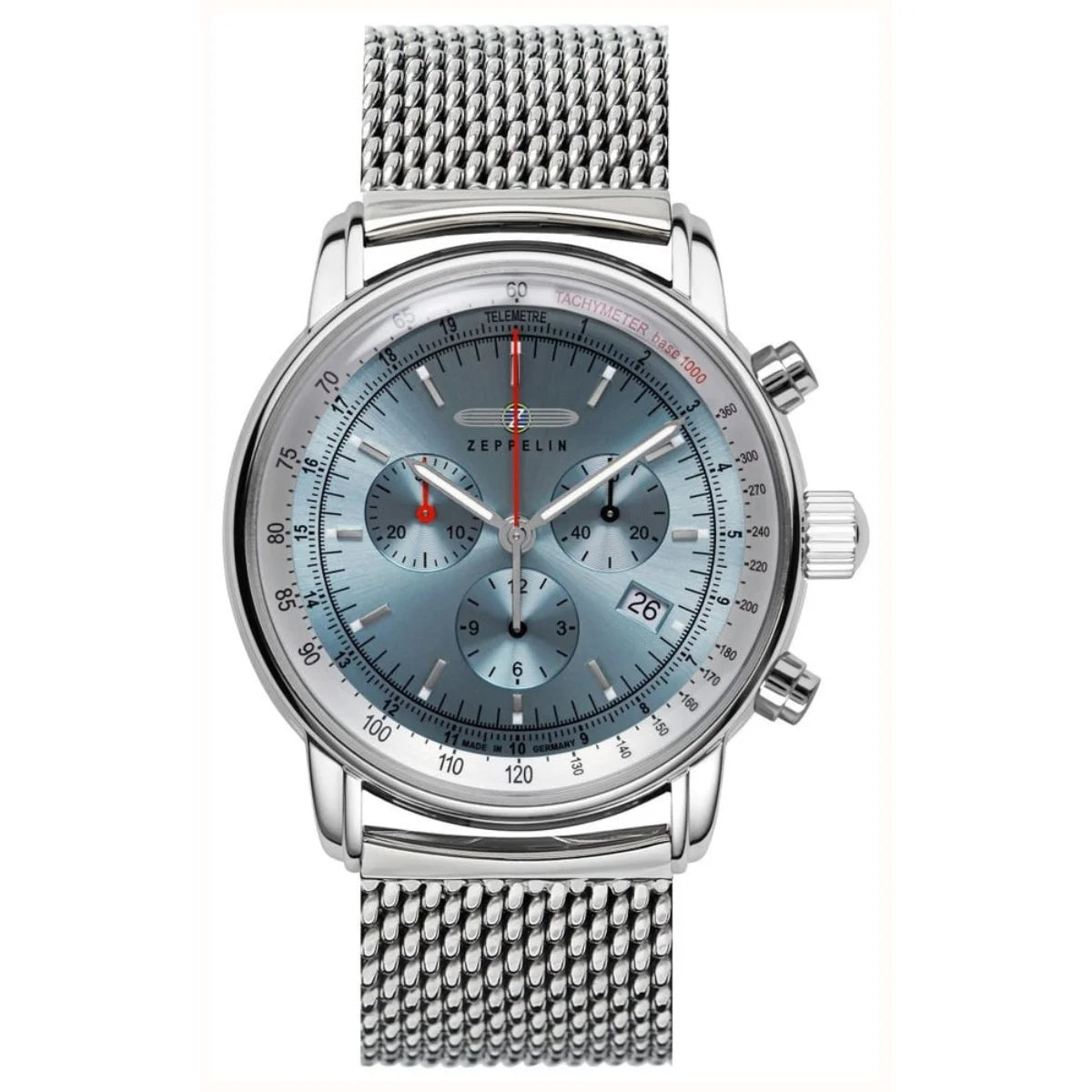 Relógio Automático Zeppelin 100 Anos Silver Blue Cronógrafo