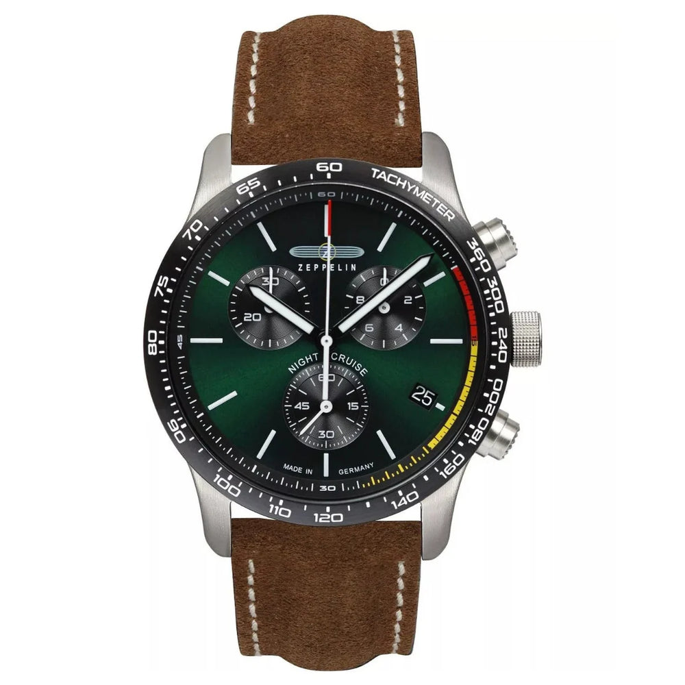 Relógio Masculino Zeppelin Cruise Green 100 Anos Cronógrafo