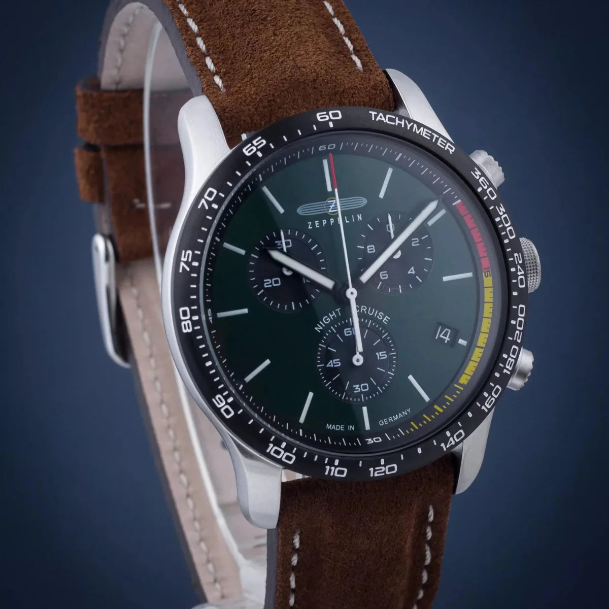 Relógio Masculino Zeppelin Cruise Green 100 Anos Cronógrafo
