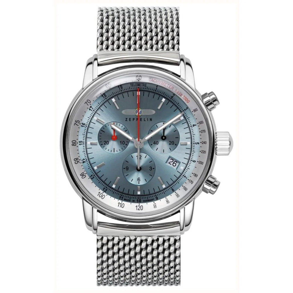 Relógio Automático Zeppelin 100 Anos Silver Blue Cronógrafo