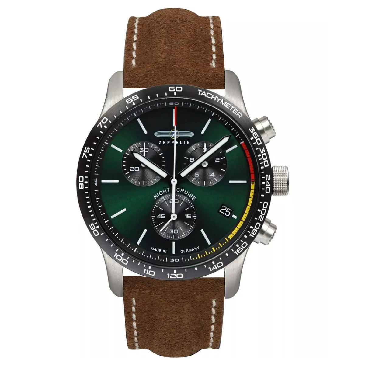 Relógio Masculino Zeppelin Cruise Green 100 Anos Cronógrafo