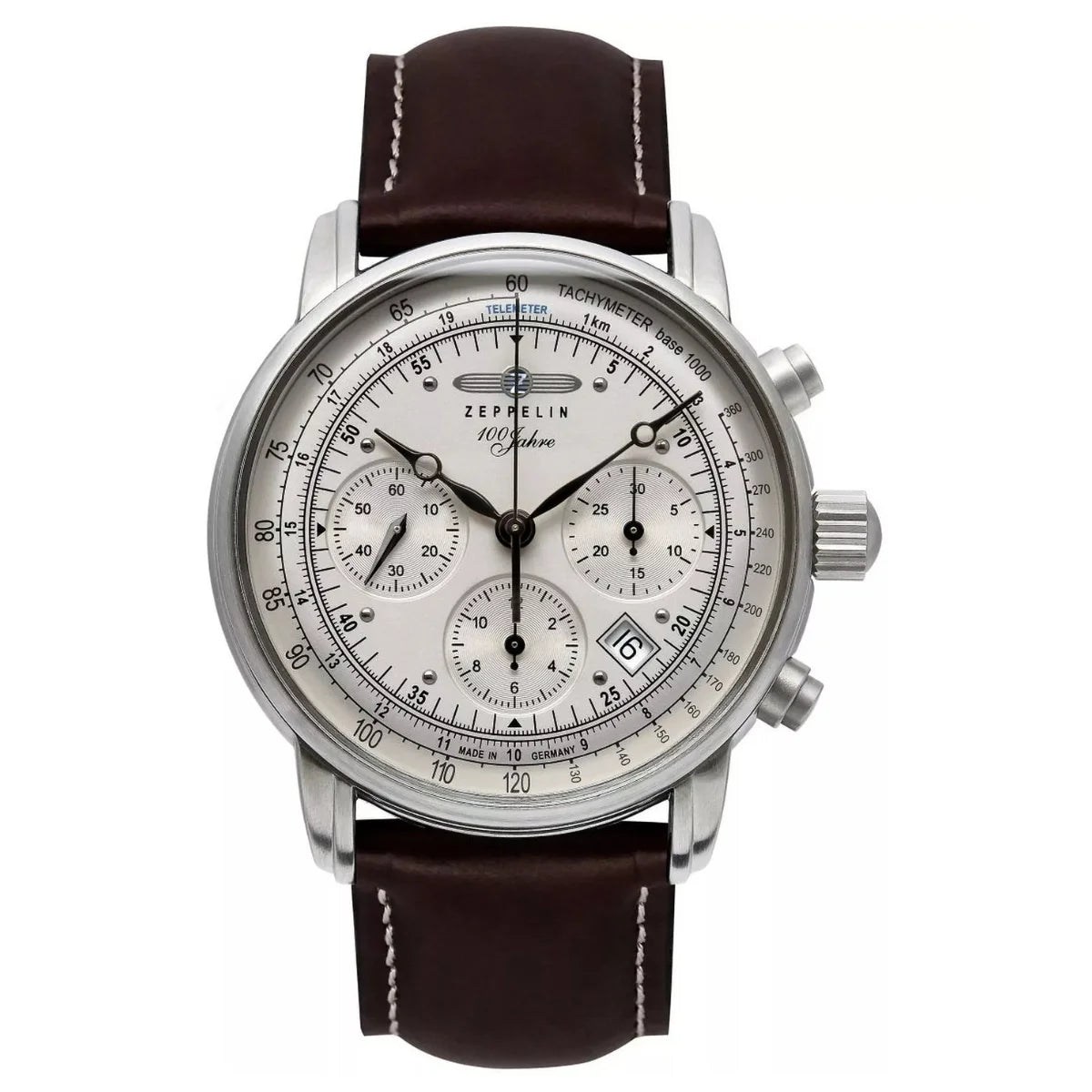 Relógio Masculino Automático Zeppelin 100 Anos Marrom Cronógrafo