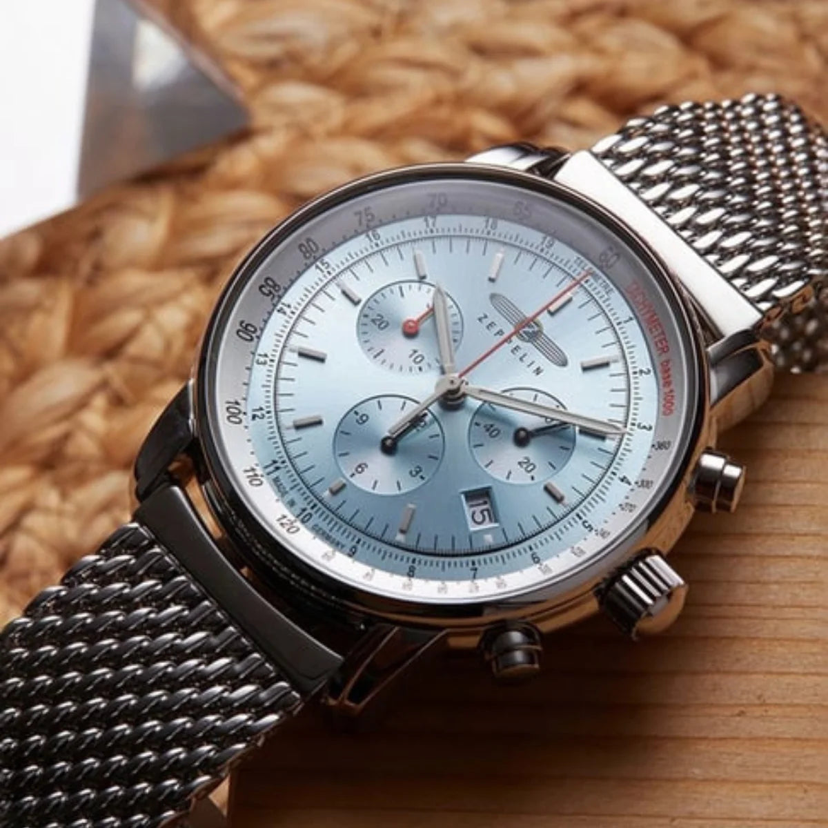 Relógio Automático Zeppelin 100 Anos Silver Blue Cronógrafo