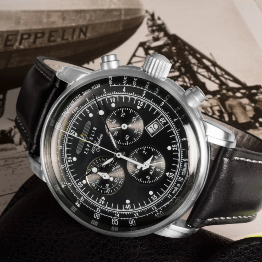 Relógio Masculino Automático Zeppelin 100 Anos Black Premium Cronógrafo