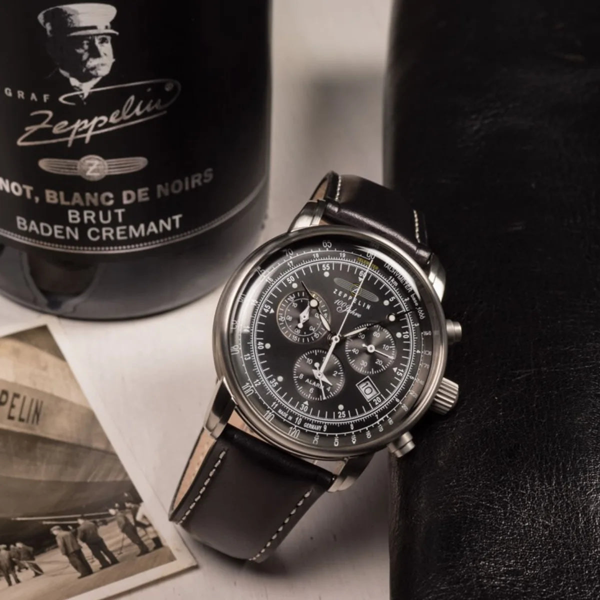 Relógio Masculino Automático Zeppelin 100 Anos Black Premium Cronógrafo