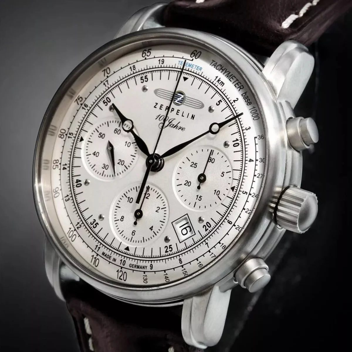 Relógio Masculino Automático Zeppelin 100 Anos Marrom Cronógrafo