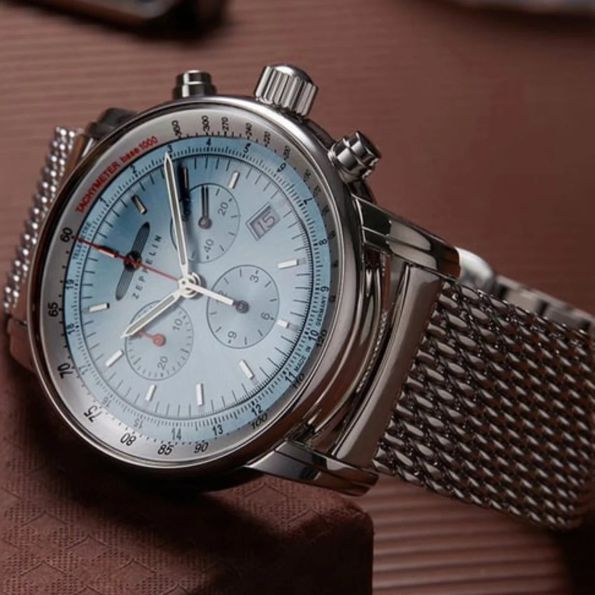 Relógio Automático Zeppelin 100 Anos Silver Blue Cronógrafo