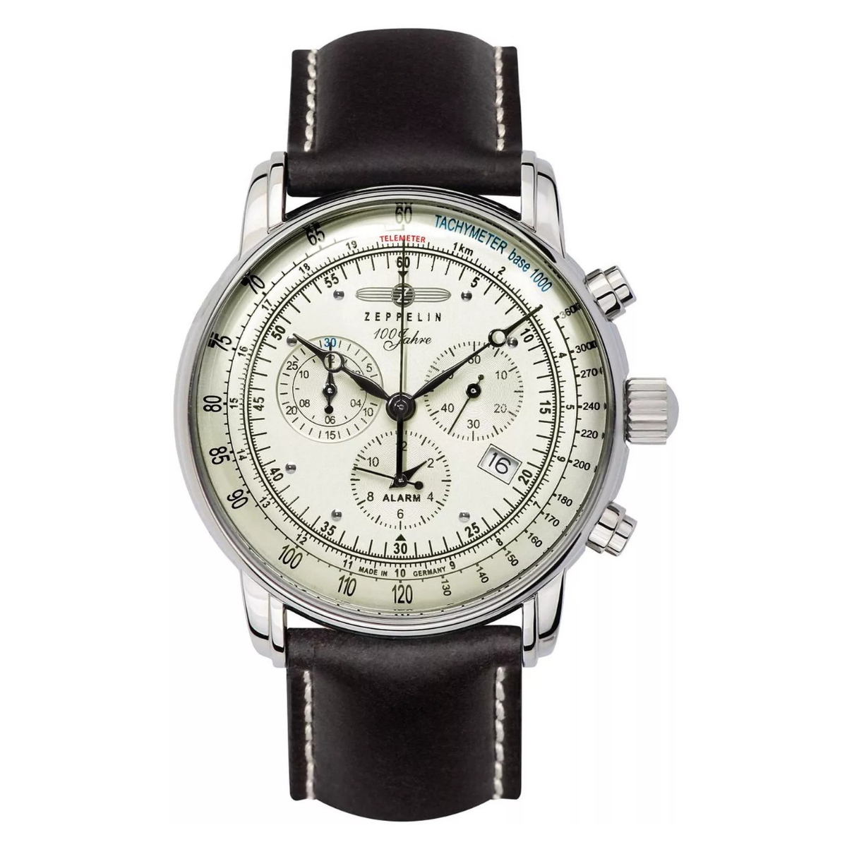 Relógio Masculino Automático Zeppelin 100 Anos Preto Cronógrafo