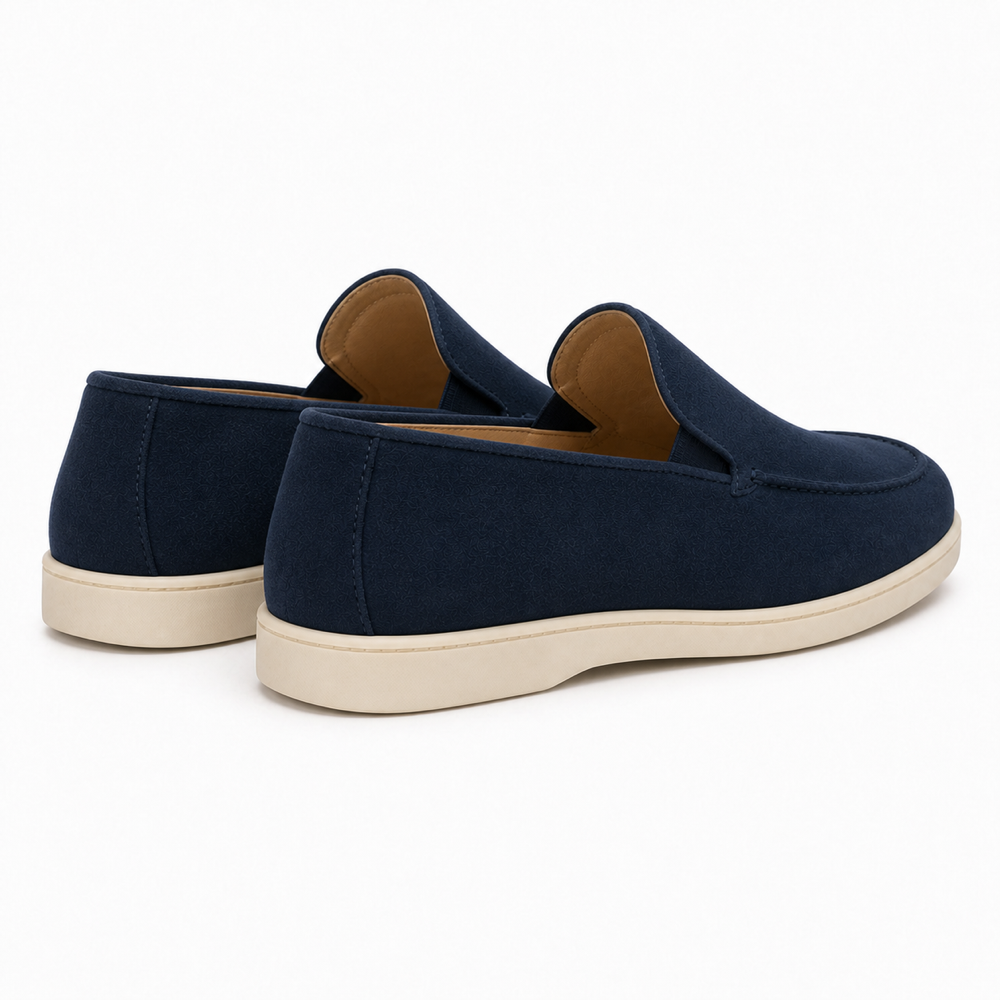 Mocassim Loafer Mota Azul-Marinho em vista traseira