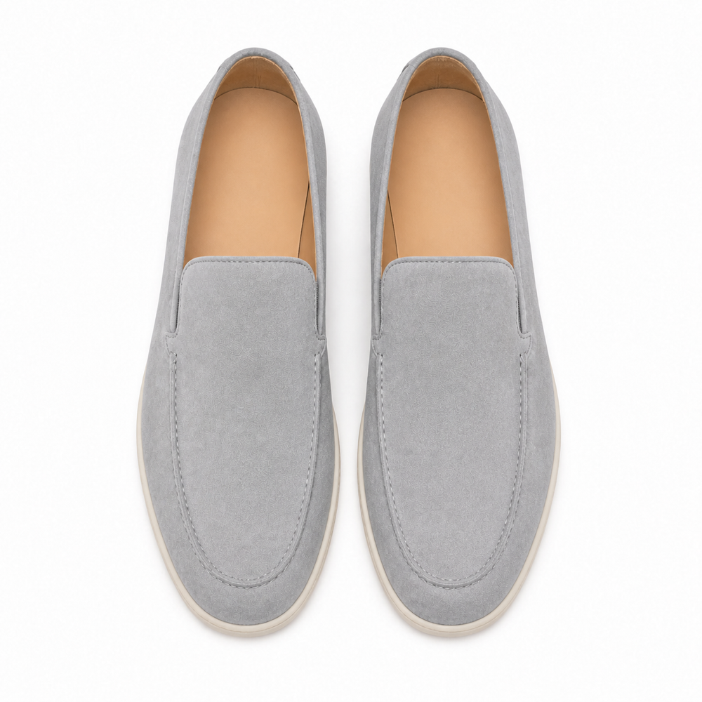 Mocassim Loafer Mota Cinza-Claro em vista superior